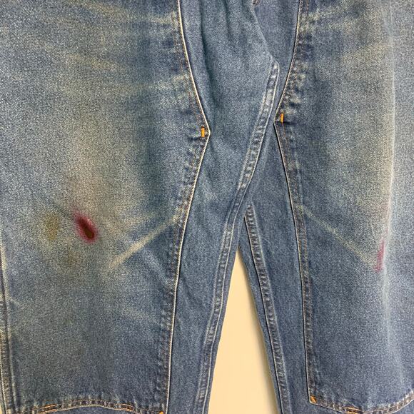 Prison Blues Mens Made in the USA Vintage Dark Wash Double Knee Jeans 44 x 34 - Picture 4 of 11